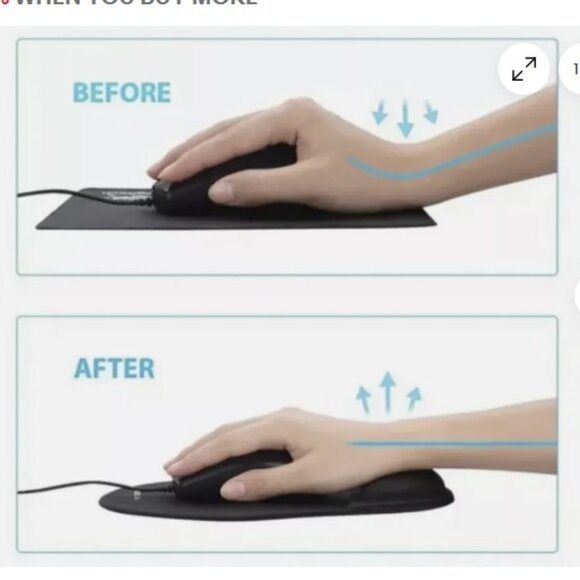 Victsing High Quality Gel Mouse Pad Wrist Rest Support Non-Slip pack off two - Picture 3 of 5